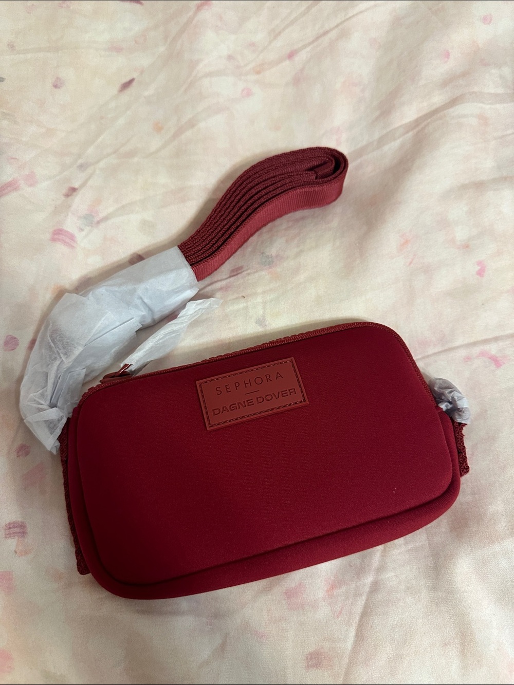Sephora Burgundy Neoprene Crossbody Pouch